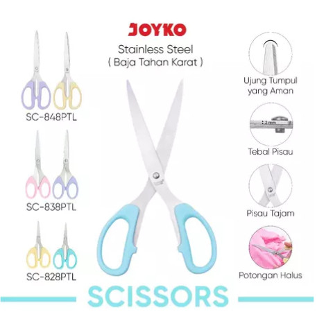 

Scissors Gunting Joyko SC-828 PTL Warna Pastel