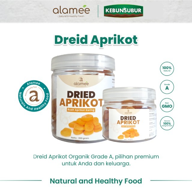 

ALAMEE Dried Apricot Buah Aprikot Kering Dried Fruit Apricots Tanpa Biji Cemilan Buah Sehat 300gr kebunsubur
