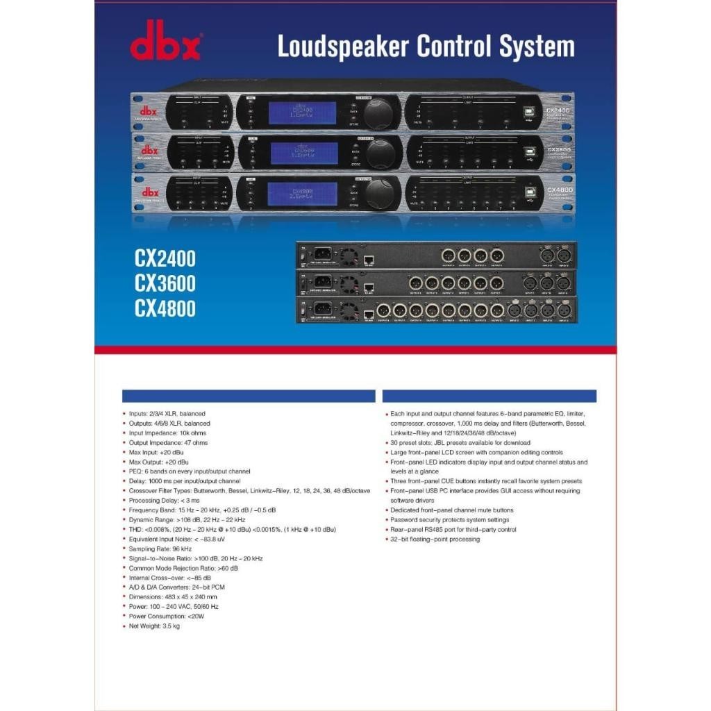 SPEAKER MANAGEMENT DBX CX4800 4 INPUT 8 OUTPUT CX 4800