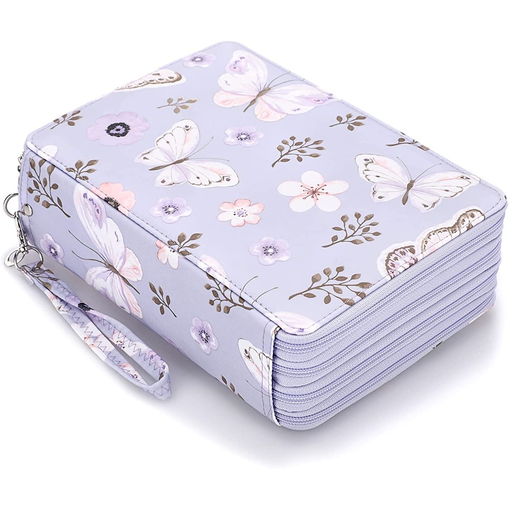 

Colored Pencil Case- 200 Slots Pencil Holder Pen Bag Large Capacity Pencil Organizer with Handle Strap Handy Colored Pencil Box