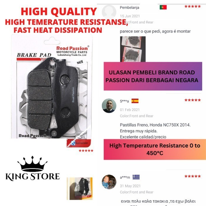 Kampas Rem HONDA VT400S 2011 - 2016 NV750C Shadow 750 1999-2001 VT750 Shadow Aero 2008-2020 VT 750 4