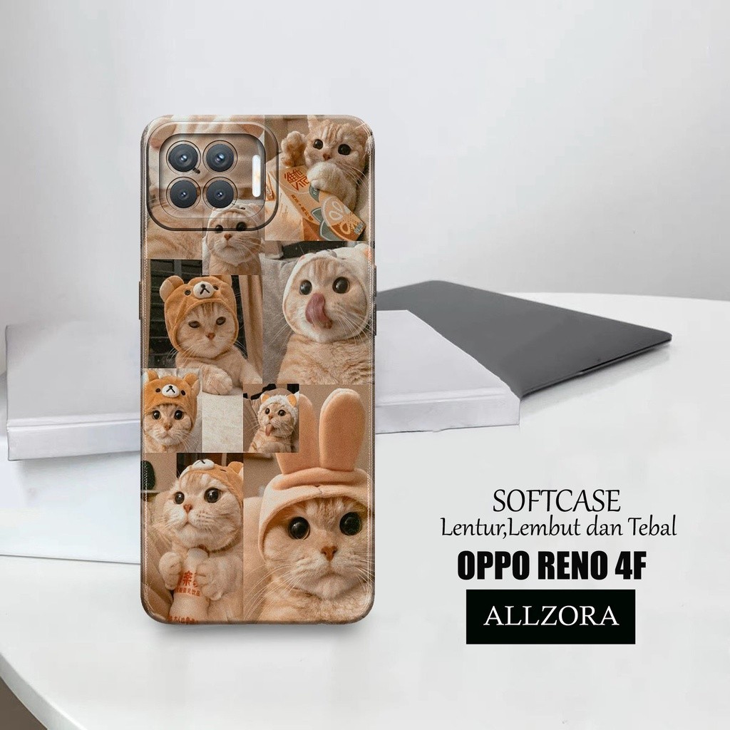 Case Hp Oppo Reno 4F - [ KUCING ] Casing Oppo Reno 4F Terbaru - Kesing Hp Oppo Reno 4F - Silikon Opp
