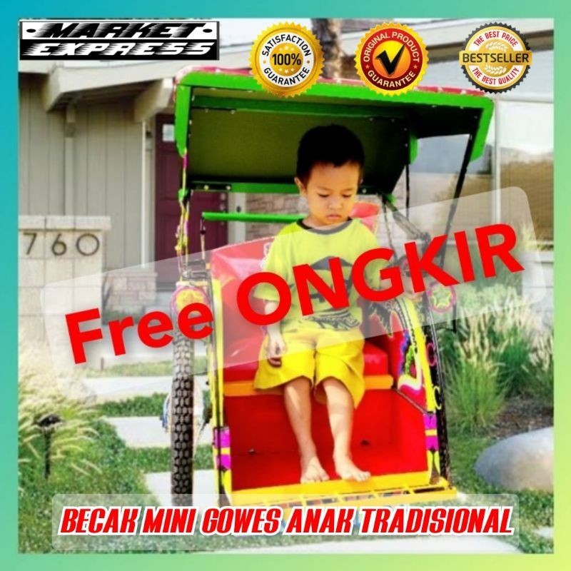 PROMO Becak Beca mini gowes otel mainan anak tradisional Indonesia
