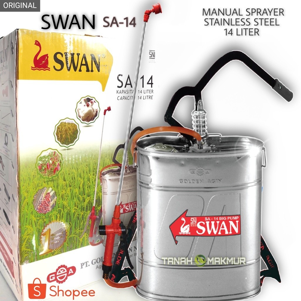 Semprotan SWAN Stainless Steel Sprayer 14 Liter SA14 SA-14 SA17 14 LITER 17 Liter TANGKI SPRAYER STA