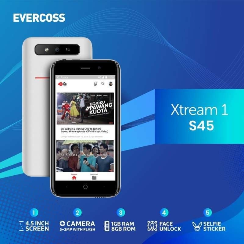 HP EVERCOSS S45 RAM 1/8GB GARANSI RESMI - HP MURAH DPT ANDROID
