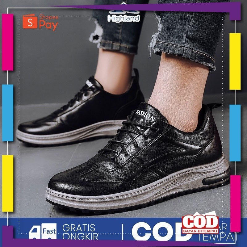 UKURAN SIZE 37 38 39 40 41 42 43 44 45 / COD Highland Sepatu Pantofel Pria Formal Sepatu Casual Kerj
