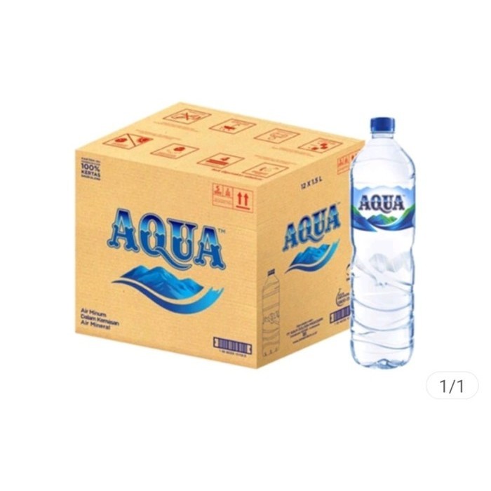 

AQUA 1500 ml/12 Btl Aqua Air Mineral Botol Besar 1500ml 1dus/carton(12pcs)