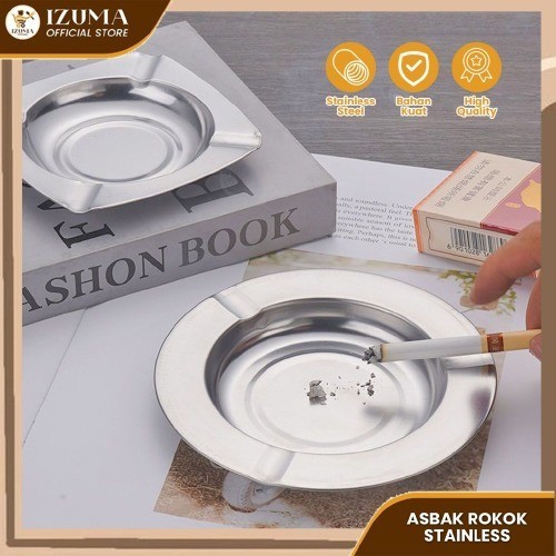 IZUMA Asbak Rokok Tempat Rokok Bahan Stainless Steel 1 Lusin