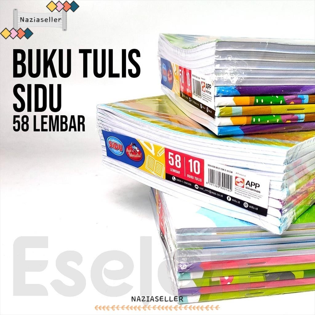 

10pcs Buku Tulis SIDU Garis 58lembar / 1pack Buku Tulis SIDU 58lembar NZS