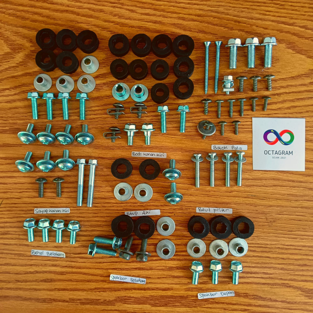 Baut Crypton Motor/ Baut Body Motor Crypton/Baut Lengkap Crypton / Yamaha Crypton Full Set/ Baud Yam