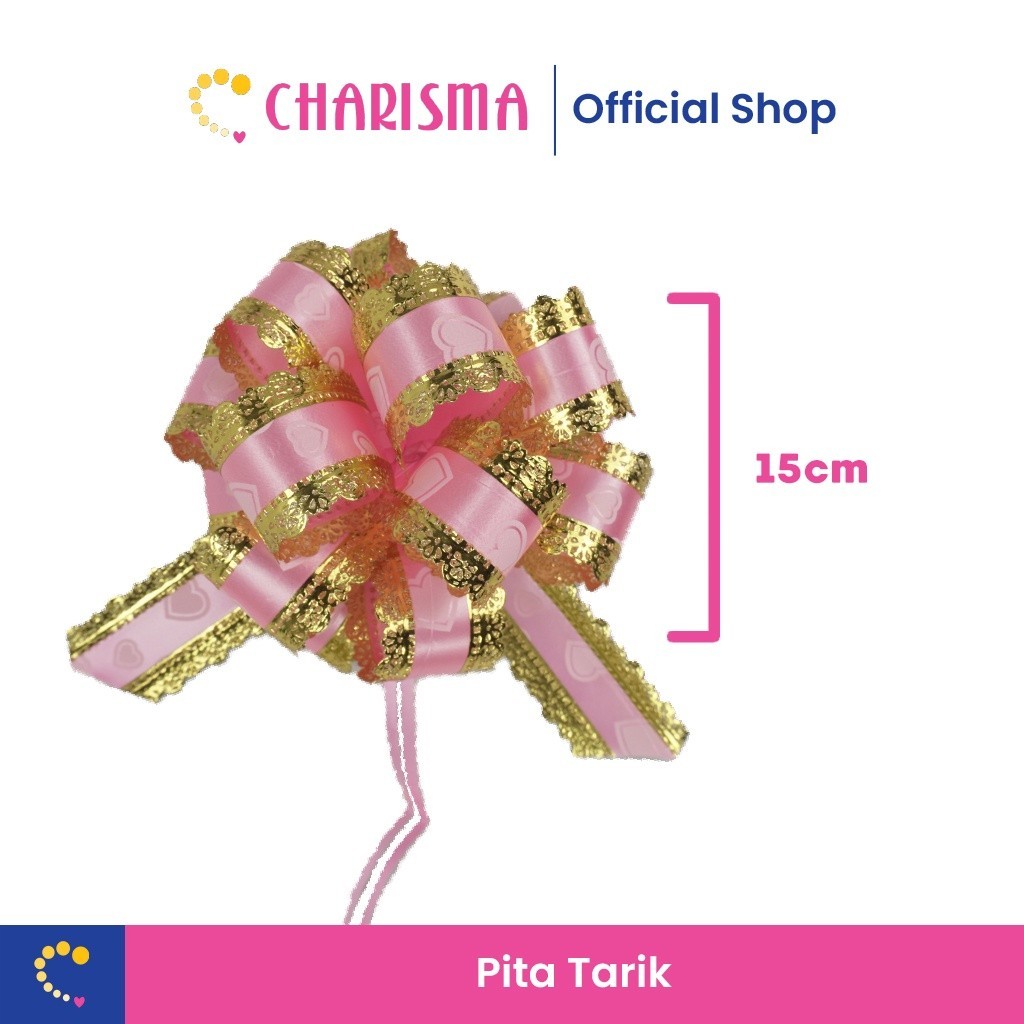 

Charisma Pita Serut Renda Motif Renda - Pita Kado Renda Lis Emas - Hiasan Kado Ikat Pengikat Goodie Bag 15cm