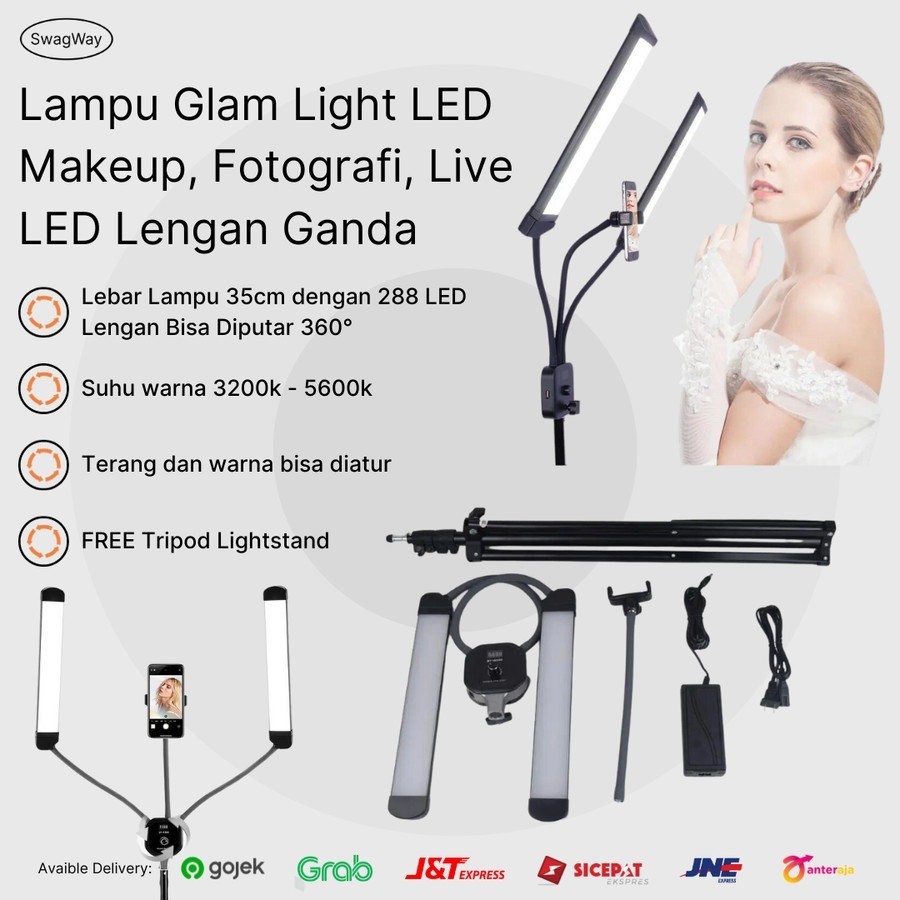 Glam Light LED Ring Light Star Light Lampu MUA Bi color Videografi Bi Colour X Lamp Make Up Glamligh