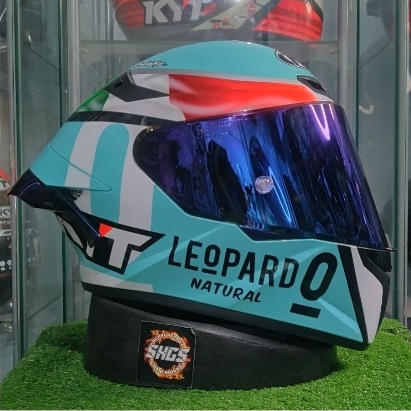 kyt tt course leopard dallporta denis fogia paket ganteng visor iridium blue spoiler rtf blue kyt tt