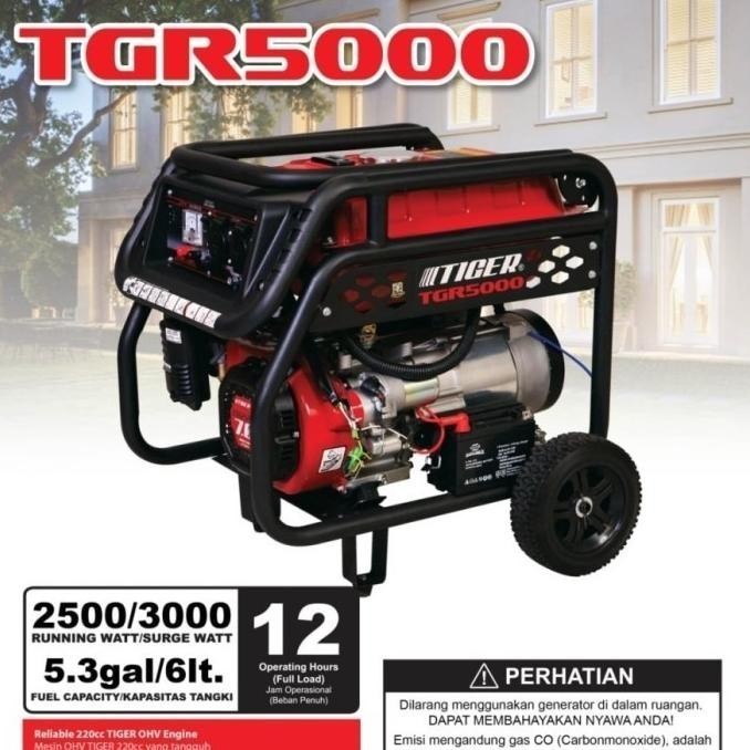 promo puncak Masih Ada Tiger Generator Set Bensin Tgr 5000 2500 Watt Genset Recoil Tgr5000