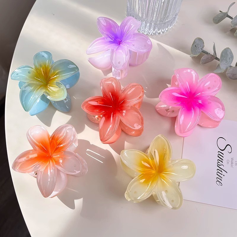 Jepit Rambut Korea Jedai Bunga Kamboja Wanita Elegan High Quality Motif Baru Clips 8CM