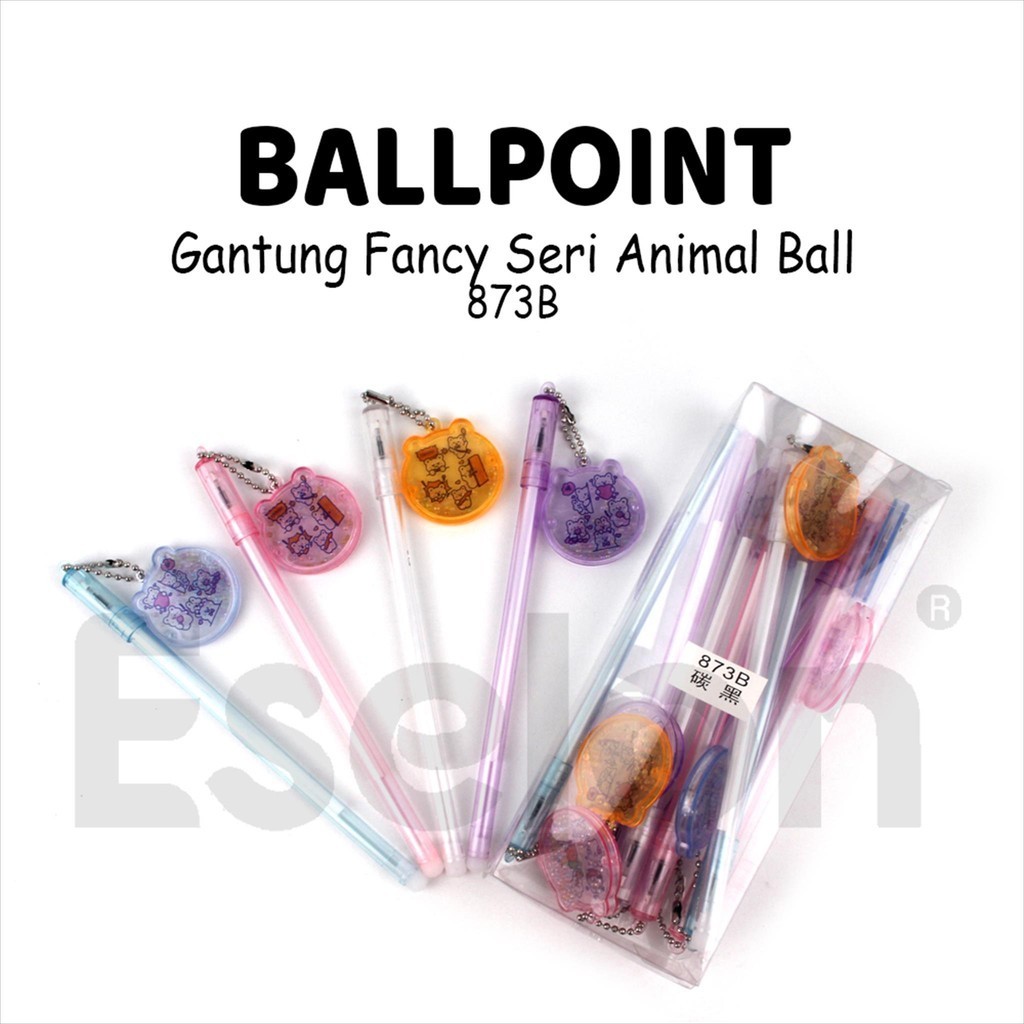 

[ES.JKT] 12pcs Pulpen Gantung Kepala AN IMAL / 1pak Bollpoint Gel Gantung