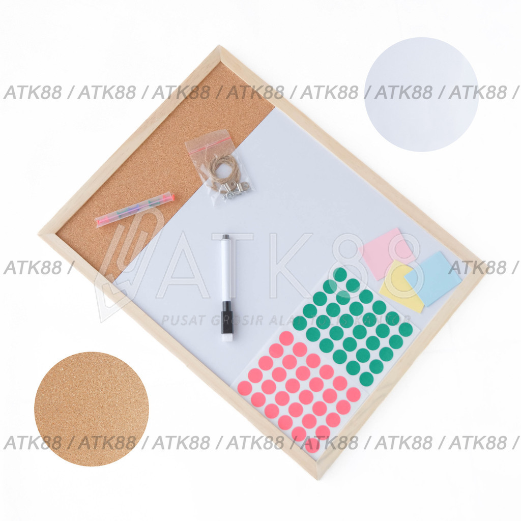 

Cork Board Message 30 x 40 cm 2 Sisi Background Sticker Papan Mading