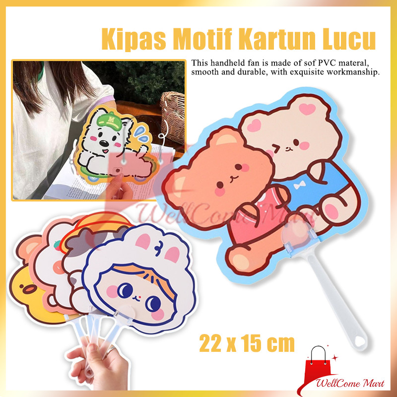 Kipas Motif Kartun Lucu / Kipas Tangan Karakter Imut Ringan / Kipas Tangan Aesthetic Cartoon