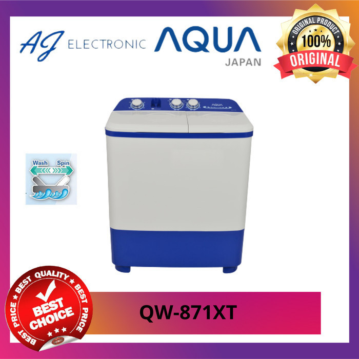 MESIN CUCI AQUA QW-871XT / QW871XT / QW-871 , 2 TABUNG 8KG