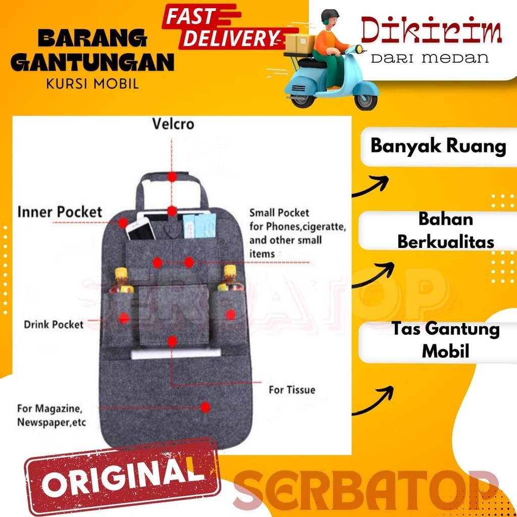 Organizer Barang Gantungan Kursi Mobil Tempat Penyimpanan Barang Gantungan Kursi Mobil