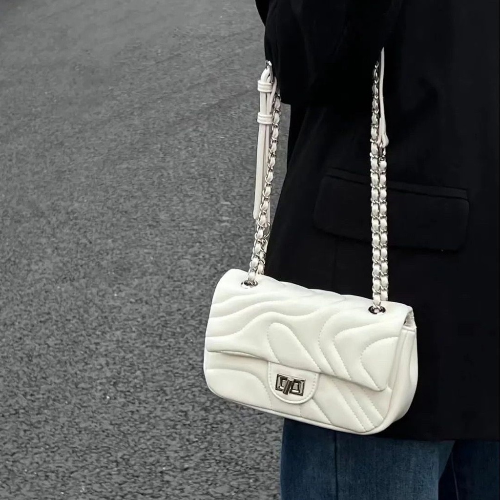 Aroana Bag tas benang bordir tas rantai tekstur wanita tas bahu Tas Guess Import