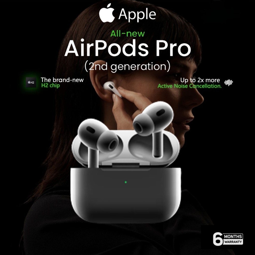 

[PROMO MURAH] Original AirPods Pro 2 Generation 2022 Wireless Bluetooth Headset Stereo Sound Quality Waterproof Noise Canceling Headphones Notebook Bluetooth TWS Gaming Headset
