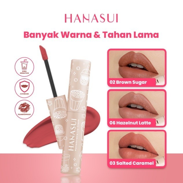 HANASUI MATTEDORABLE LIPCREAM BOBA EDITION 05 CREAMY PEACH