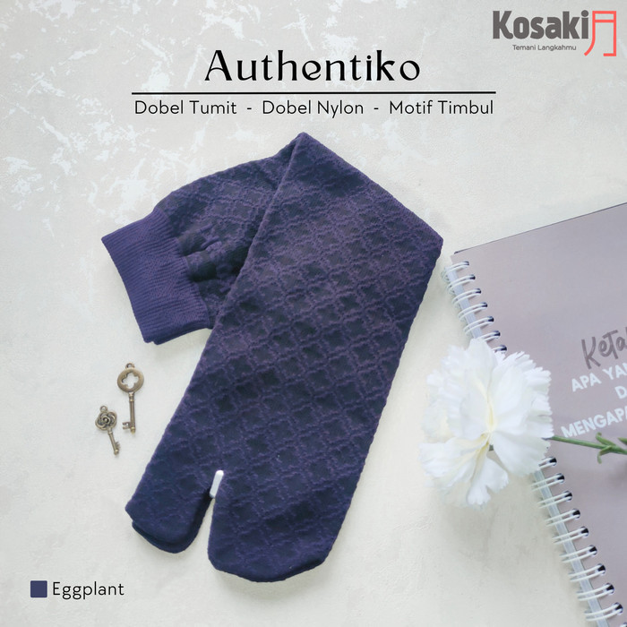 Kosaki authentiko - kaos kaki kosaki jempol motif  - eggplant