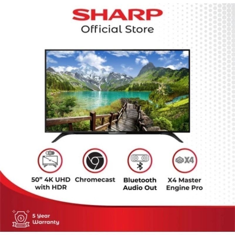 TV SHARP 50 INCH ANDROID TV 4K 4T-50DK|I