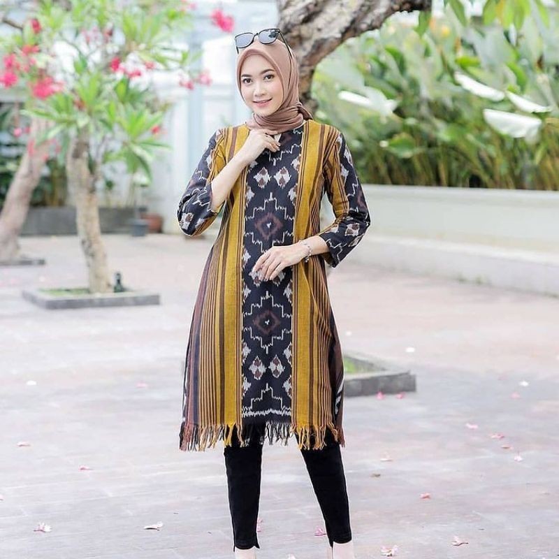 (Ready Stok) tunik tenun - tunik etnik - baju kondangan - baju tenun - baju etnik