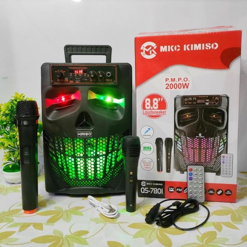 MKC KIMISO Speaker QS-7801 Free Mic Wireless Kabel Ukuran