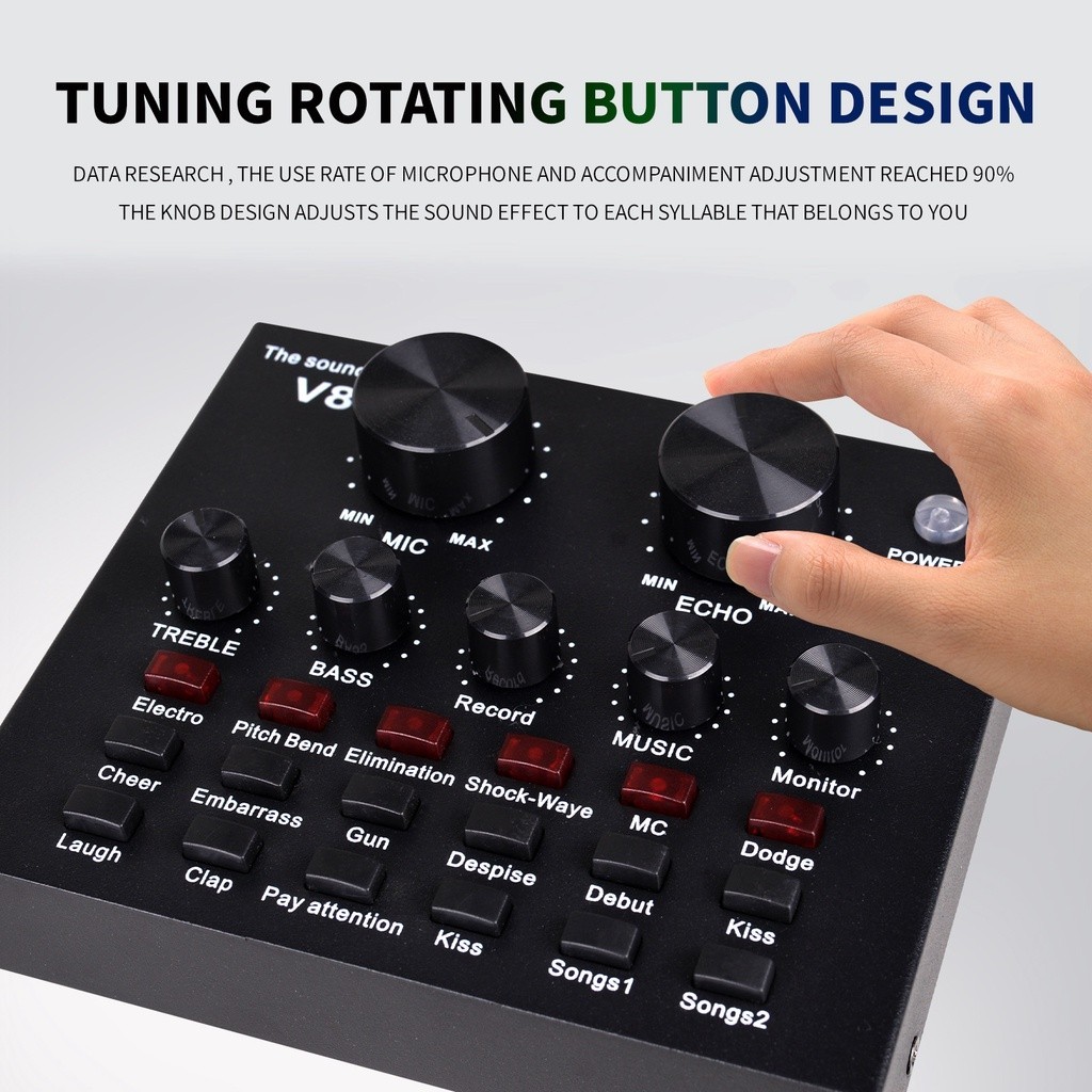 SOUNDCARD V8 PLUS LENGKAP MIC V8 SOUND CARD WITH BM800 MICROPHONE LIVE BROADCAST EQUIPMENT FULL SET 