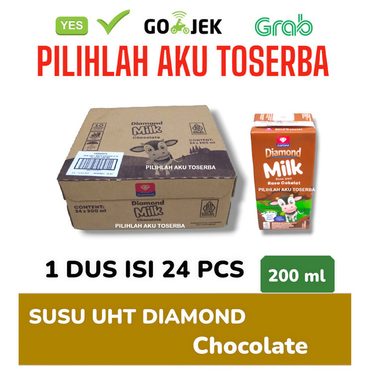 

Susu DIAMOND UHT Chocolate ukuran 200 ml - (HARGA 1 DUS ISI 24 pcs)