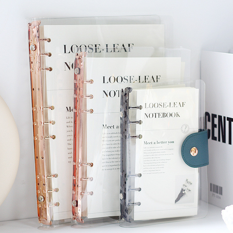 [HARU] Leather Button Binder A6 A5 B5 Termasuk Looseleaf Buku Tulis Lucu Aesthetic Loose Leaf Binder