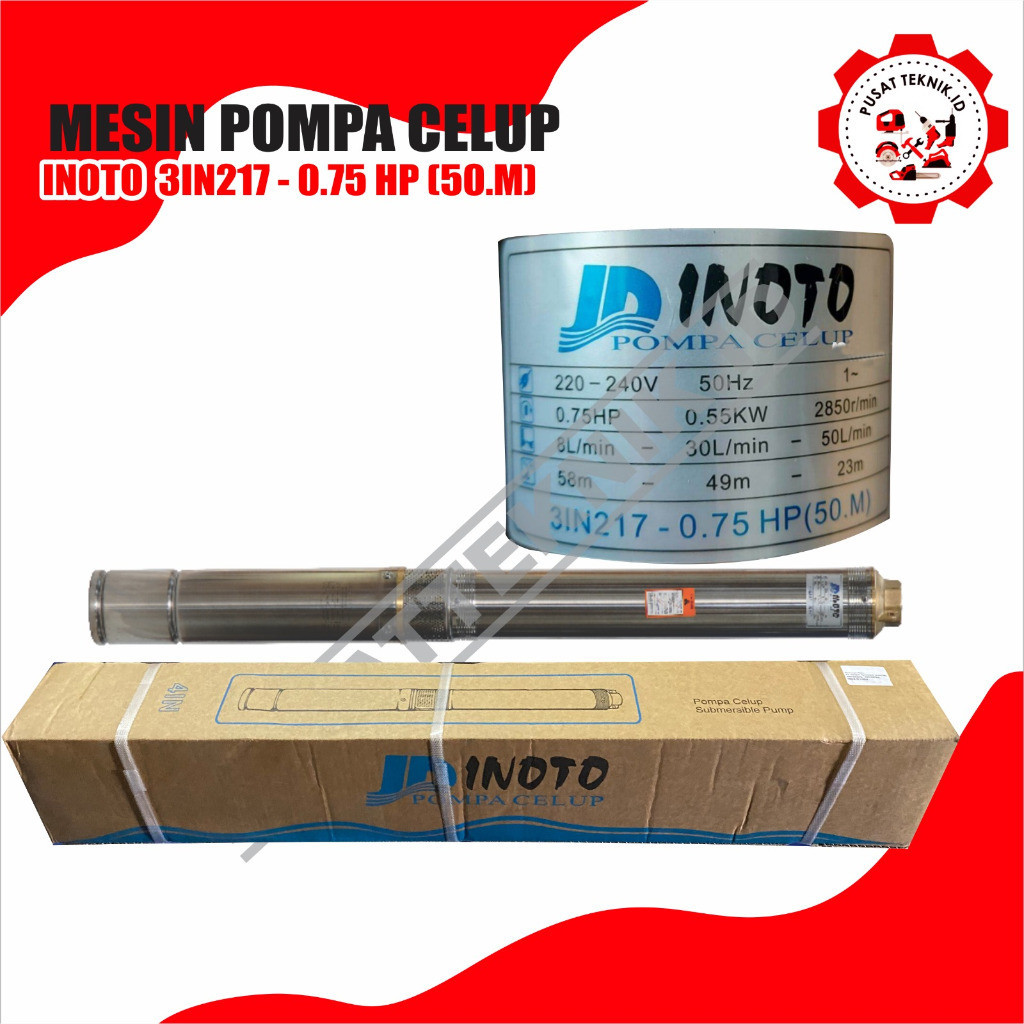 INOTO 3IN 217 + KABEL 50M POMPA SUBEMRSIBLE INOTO 3IN217 0.75HP