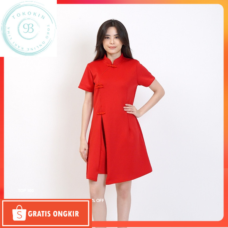 Dress Terkini / Cheongsam wanita Scuba 033