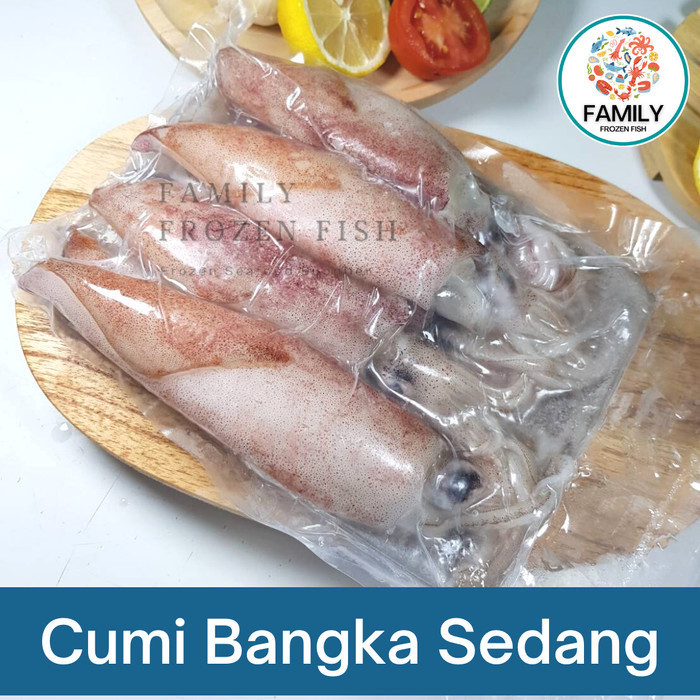 

Cumi-Cumi Segar | Cumi Bangka Sedang Frozen Premium Quality - 15-20cm /ekor, 1 Kg