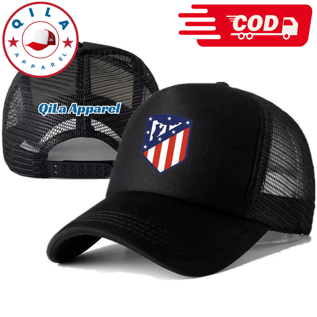 QiLa Apparel Topi Trucker ATLETICO MADRID - Topi Distro ATLETICO MADRID Logo - Topi ATLETICO MADRID 
