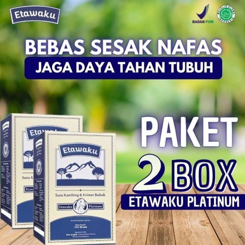 

PAKET 3 BOX ETAWANEW PLATINUM - Susu Kambing Etawa 100% Alami Jaga Kesehatan Pernafasan, Persendian, Daya Tahan Tubuh, dan Nyeri Sendi | Etawaku | Etawalin