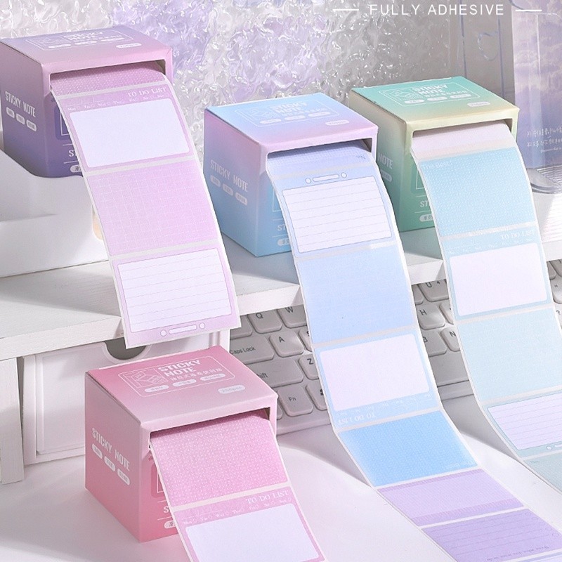 

HJK 256Pcs Creative Gradient Color Pull-out Sticky Notes Student Multi-functional Tearable N Times