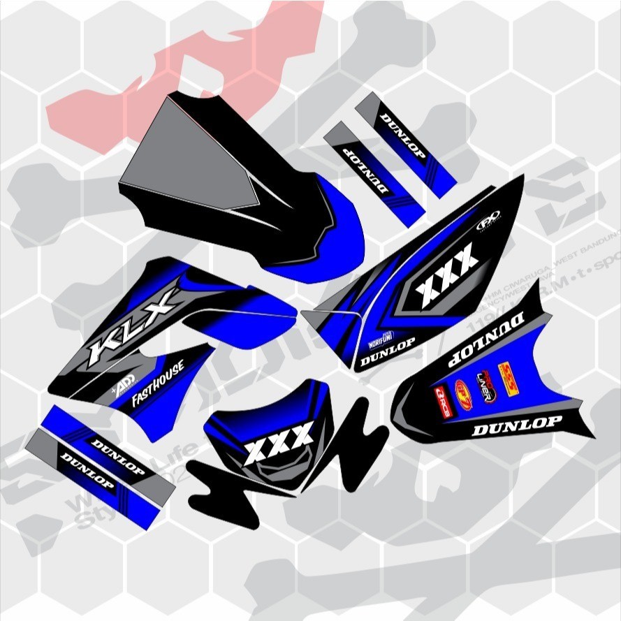 Decal/Stiker KLX Old/D'Tracker/ klx bf/CRF150L/KLX Gordon/WR155/full body dll(Bisa ganti warna+nama+