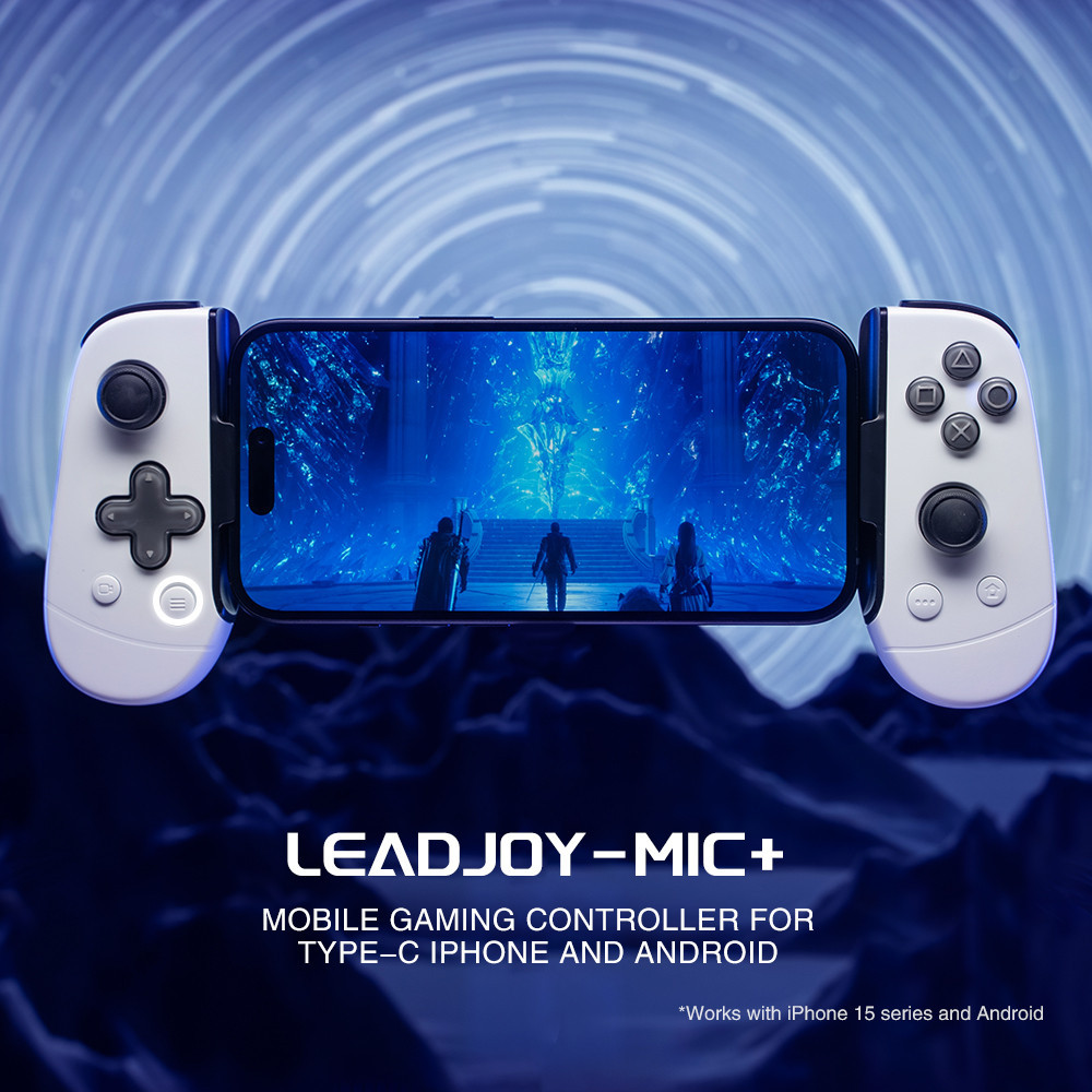 LEADJOY M1C + kontroler game, Gamepad ponsel untuk iPhone 15 Android 3Ds emulator Cloud Gaming denga