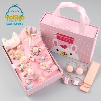 

(NEW) -Aksesoris Kado Ulang Tahun Anak Perempuan Harga 1box isi 18pcs Hampers - Cream