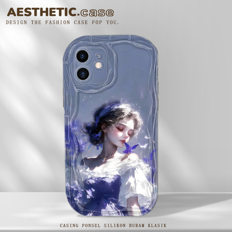 Aesthetic unik dan lucu cewek softcase silikon android for oppo a16 a15 a9 a7 a5 a12 a16s a31 a93 a1