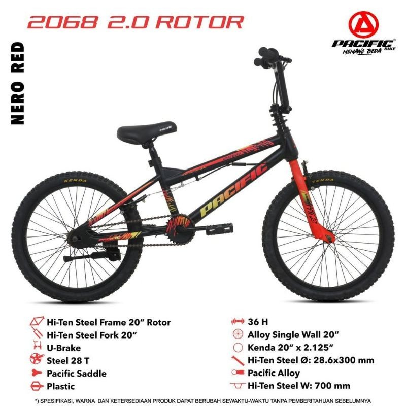 SEPEDA BMX ANAK PACIFIC 2068 2.0 ROTOR 20 INCH 8 / 9 / 10 / 11 / 12 TAHUN MURAH BARU ASLI ORIGINAL S
