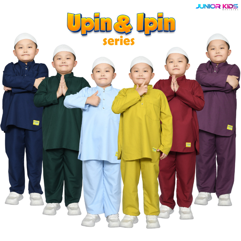 Baju koko upin & ipin series baju koko anak laki laki lengan panjang usia 1-10 tahun