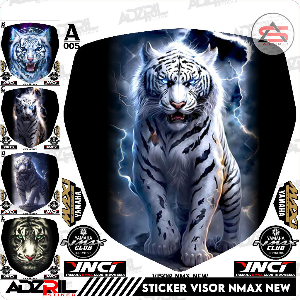 Stiker visor Winshield yamaha  Nmax New 155 2020-2022  gambar Harimau keren  (005) / stiker  Winshie
