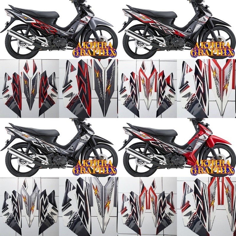 Stiker striping supra x 125 R batman tahun 2011-2012 lis polet motor