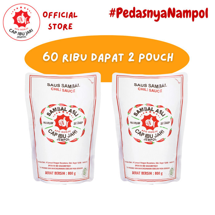 

Roux Sambal Asli Cap Ibu Jari Jempol Refill Pouch 800gr x 2pcs