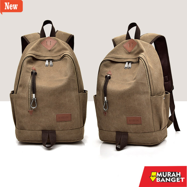 Tas Ransel Pria Kekinian Tas Ransel Pria Bahan Kanvas Tas Kerja Kuliah Sekolah Kekinian  - RK031